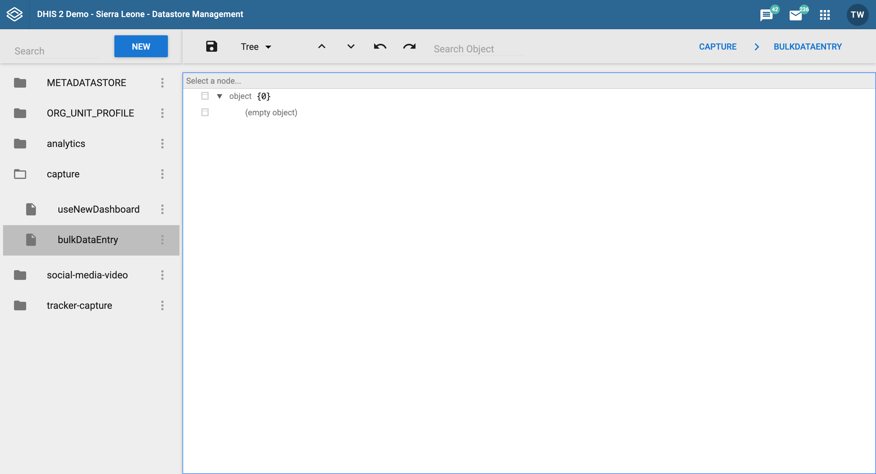 Data store management app